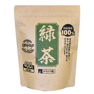 ますぶち園)国産茶葉１００％緑茶三角ティーバッグ　400g（4g×100P入）