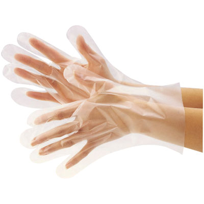 のびるポリエチ手袋　Ｌ　半透明　１００枚入