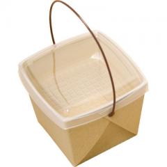 デリメイト　嵌合容器付き　クラフト　（３点セット） 1袋（20枚入）水野産業 テイクアウト容器(紙箱他)