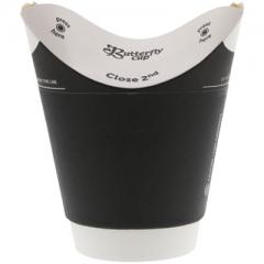 バタフライカップ　８オンスホットダブル　ブラック 1袋（25枚入）シモジマ 紙コップ