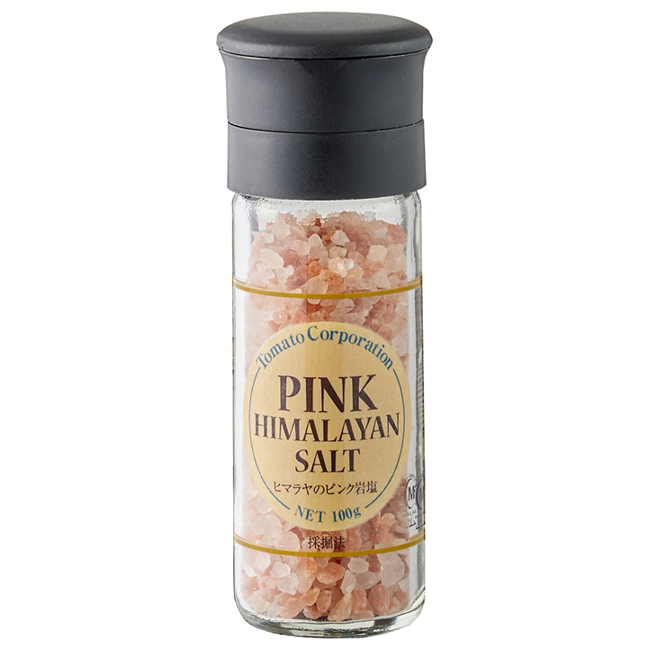 トマトコーポレーション)ミル付きヒマラヤのピンク岩塩　250gビン