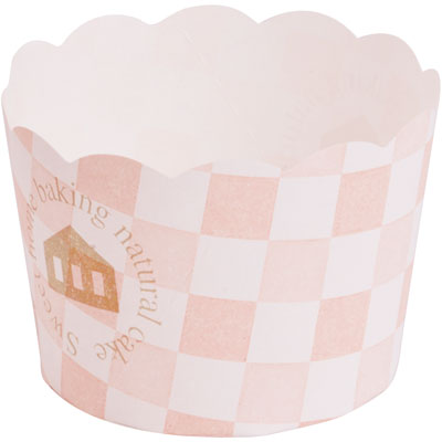Ｍ５０６　ポテトカップ　スイート柄ピンク（マフィンカップ） 1袋（100個入）天満紙器 ベーキングカップ