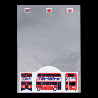 ４０７０　レトロ調菓子パン袋　イギリスバス 1袋（100枚入）大阪ポリエチレン販売 菓子パン袋