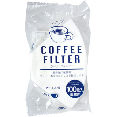 コーヒーフィルター　白　Ｆ１０２　１００枚入 1袋（1袋入）イデシギョー コーヒーフィルター