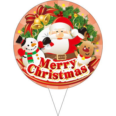 ピック　Ｄ－０５２８　メリークリスマス（サンタ　大） 1袋（100枚入）カミイソ産商 ピック